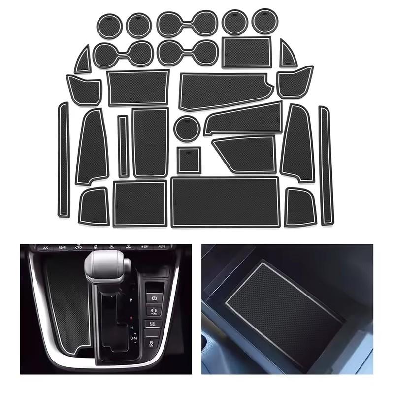 Smabee for Toyota Noah Voxy 90 Series Anti-Slip Center Gate Slot Cup Holder Coaster Mat Door Groove Pad Car Accessories WHITE
