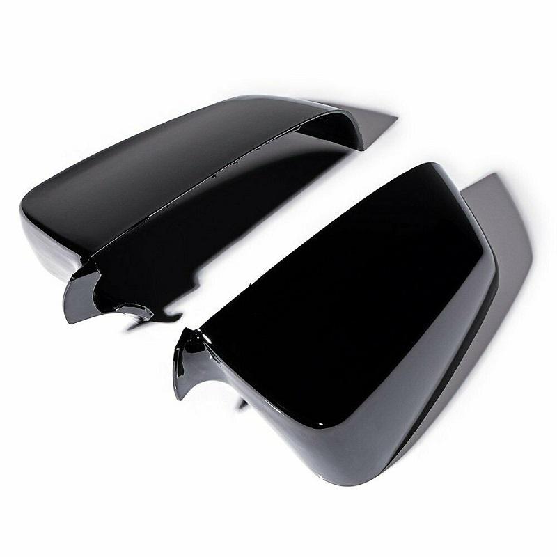 1 Par de Capas de Espelho Retrovisor Lateral de Porta em Fibra de Carbono ABS para BMW E60 E61 F10 F11 F06 F12 F13 F01 F02 Preto Brilhante