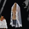 Romance Bridal Veils with Lace Flower Trim and Metal Hair Comb for Wedding Ceremony and Special Event Bride Headpiece