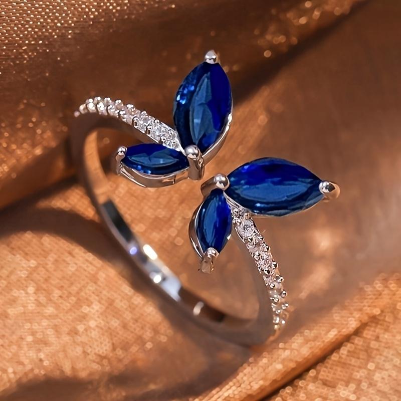 1Pc Korean Version of Fashion Butterfly Ring, Inlaid with Microbeads, Wedding Banquet Accessories, Holiday Gifts