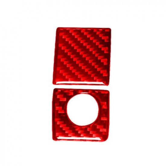 For Camry 2012-14 Red Carbon Fiber Interior Glove Box Handle Cover Trim