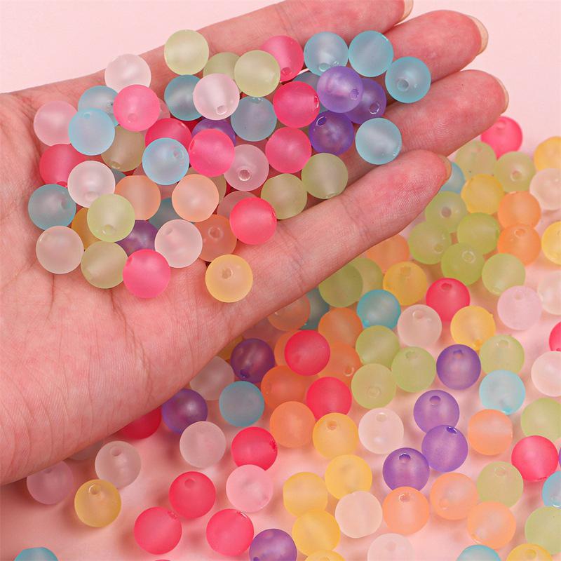 Transparent Frosted Acrylic Round Beads for DIY Jewelry and Beading
