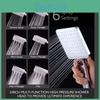 Silver Square Showerhead Set With 6 Functions And Pressure Boost Technology