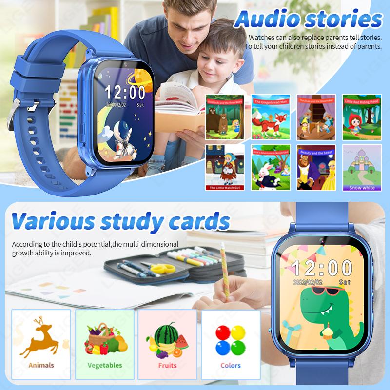 Children's Smart Watch Age 3-12 Years Old Kid Watch Learning Game Camera Video Audio Story Child Smartwatch Girl Boy Gift