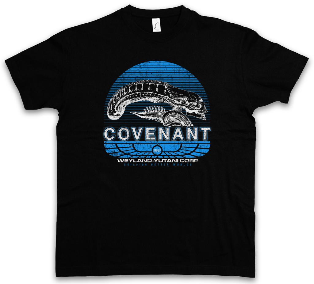 COVENANT T-SHIRT Prometheus USCSS Nostromo Alien Yutani Logo Corp Space Ship