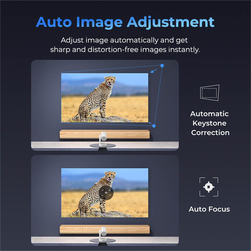 ETOE Starfish Plus Projector with Built-in Google TV, 140° Rotation, Automatic Screen Adjustment and Touch Night Light