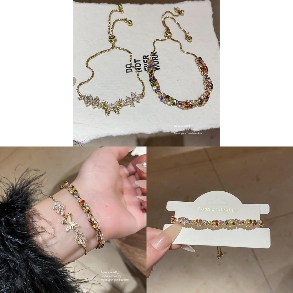 Tierformige Kupfer-Handkette mit Zirkondekoration für Damen