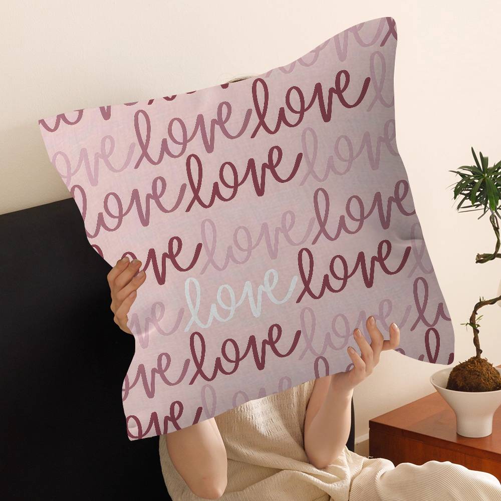 Flower Love Pattern Cushion Cover Car Throw Pillow Case For Sofa Car Christmas Gift 40x40cm 45x45cm