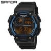 SANDA Waterproof Multifunctional Luminous Sports Watch with Alarm and Electronic Display for Students