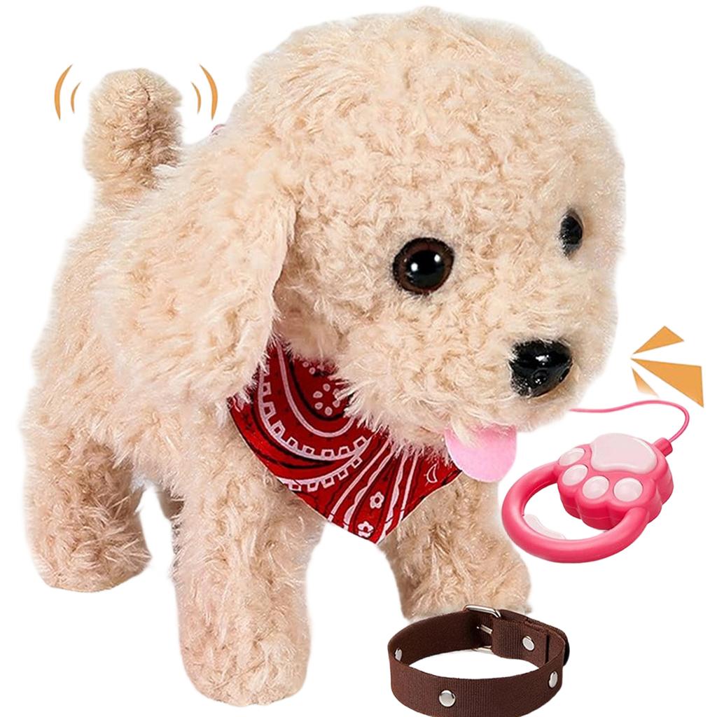 Interactive Walking Plush Puppy Toy Dog, Remote Control Electronic Robot Dog Realistic Wagging Tail, Grooming Set, Gift Toy For Girls & Boys