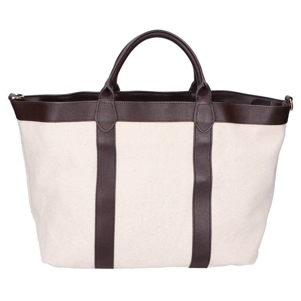 CELERI Leather X Canvas Reversible Tote Bag Brown / IvoryUsed