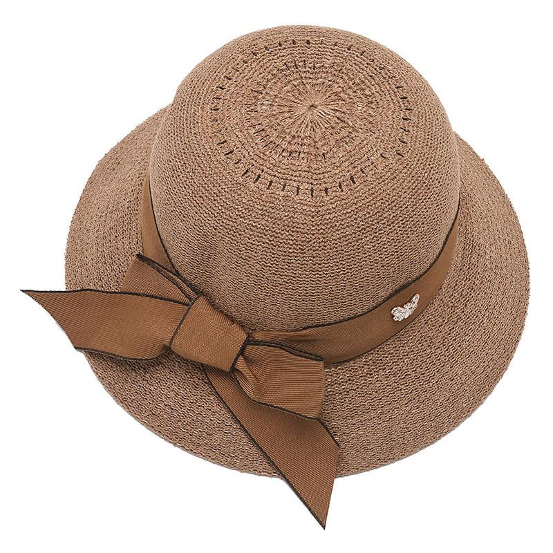 Summer Womens Wide Brim Straw Sun Hat With Sun Protection For Beach And Outdoor Activities