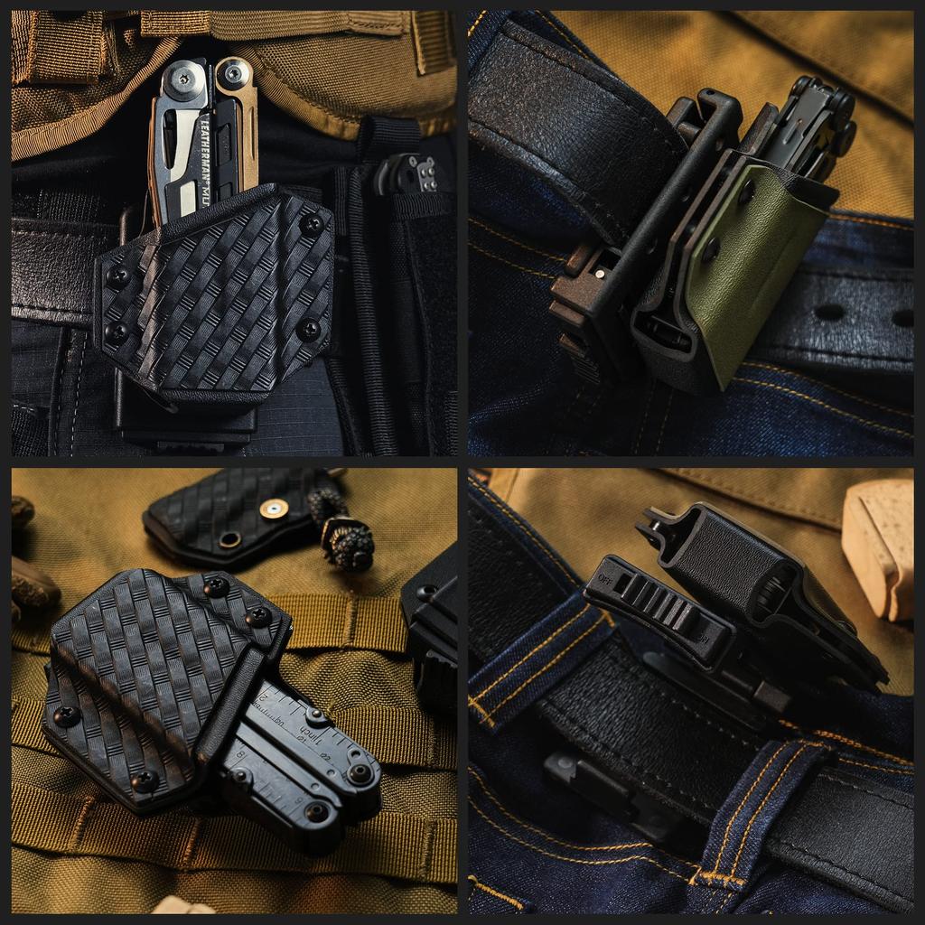 TACTICAL GEEK TX1 Sheath for LEATHERMAN EDC Sheath Adjustable Sheath with Back Clip for Not Black Multi-Tool Wave, Multi-Tool Holster, Belt,