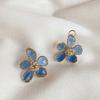 Ins Korea Fashion Crystal Flower Temperament Stud Earrings New Women Earrings Female Jewelry
