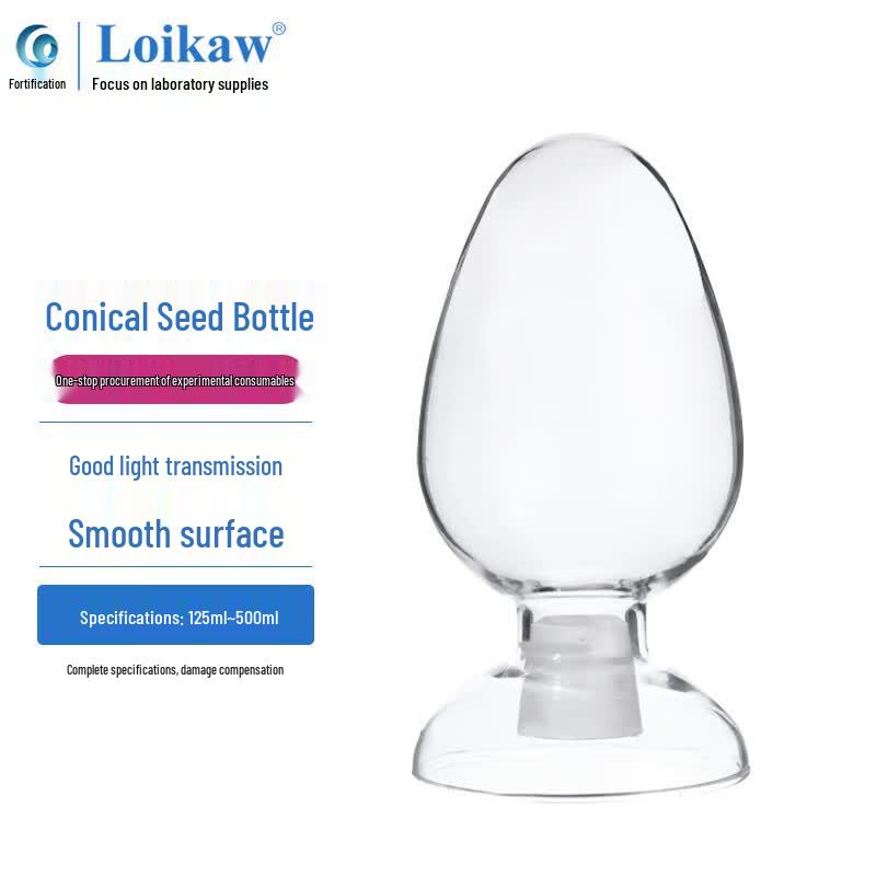 Leigu Conical Glass Seed/Sample Bottle with Rubber Stopper 500ml