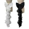 Classical Wedding Sash Bows Waist Decoration Large Bows Towing Multilayer Sheer Veil For Wedding Bride Waist Styling