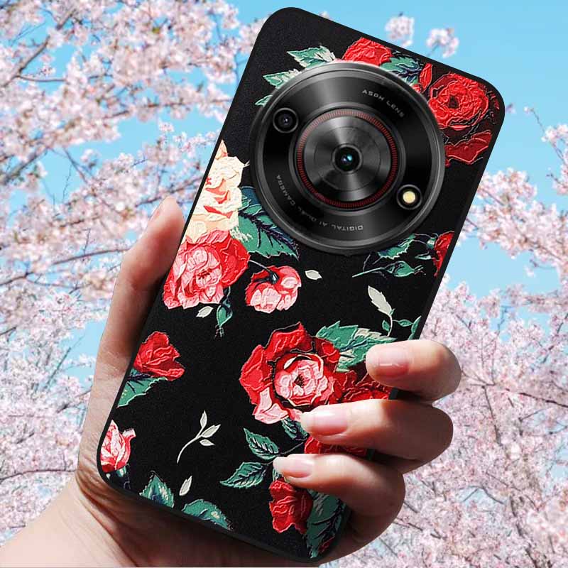 For ZTE Blade A75 5G 6.6" Cases 3D Relief Flower Soft Silicone Luxury Cover for ZTE Blade A75 5G 3D Phone Cases ZTE Blade Z2357N