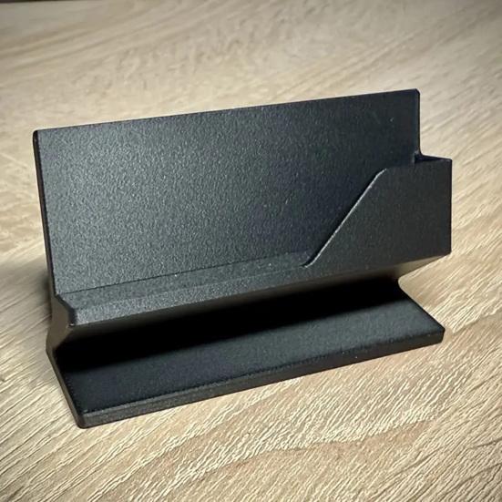 Elegant Business Card Holder Black Plastic Desk Organizer for Office Hotel Professional Name Card Display Stand