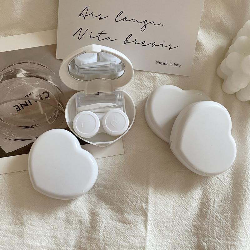 Mini einfarbiger Kontaktlinsenbehälter, Kontaktlinsenbehälter für Mädchen, Reisehalter, Aufbewahrung, Augenbehälter mit Spiegel