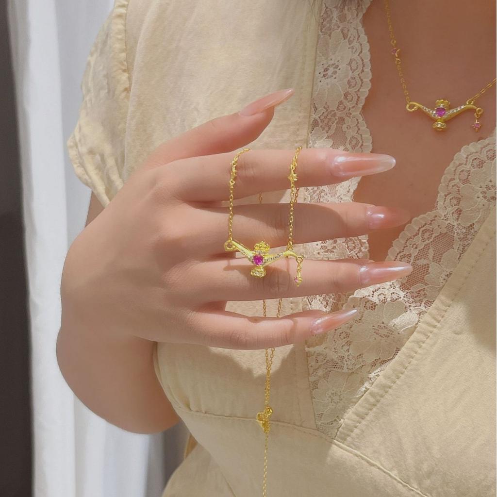 Brushed Search Banner Magic Lamp Necklace Niche Design Make A Wish Fashion Light Luxury Temperament Versatile Collarbone Chain