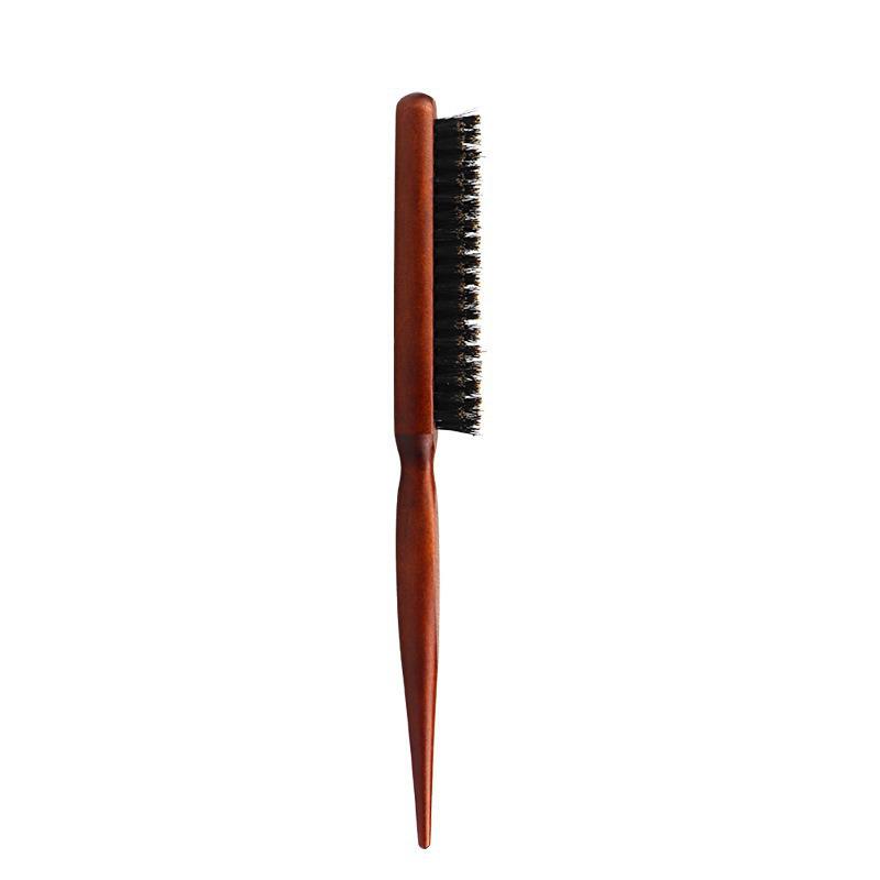 Teasing Comb: Boar Bristle Three-Row, Pointed Tail for Updos & Hairdressing