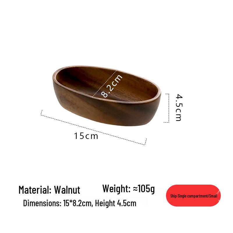 Walnut Wood Dessert Tray: Fruit, Nuts, Snacks & Tea Plate