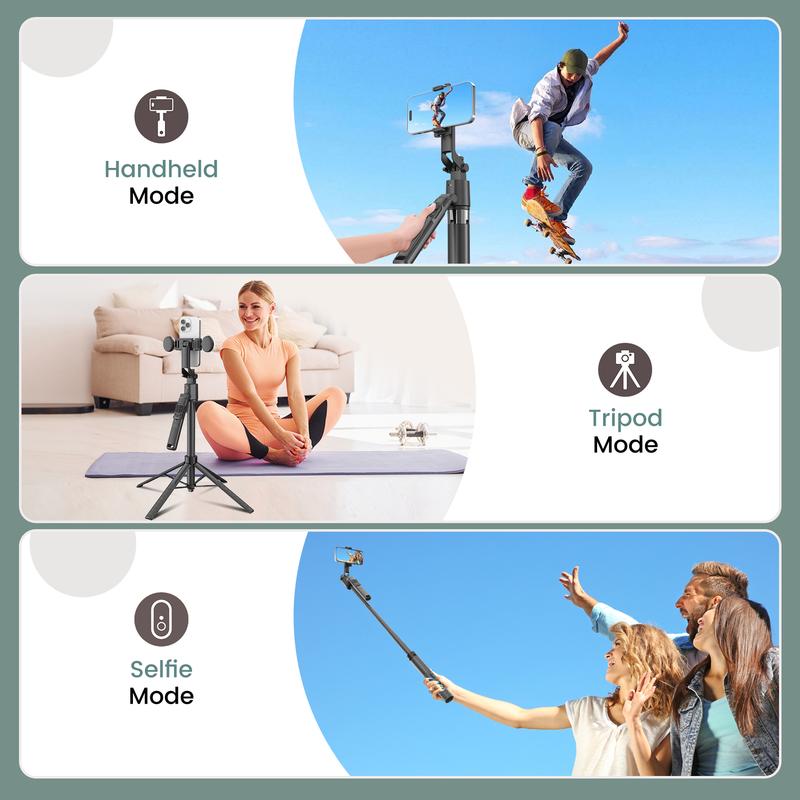 Selfie Stick with Face Tracking Extendable 360° Rotation Selfie Stick Tripod with BT Remote Control Cell Phone Holder 7