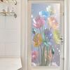 Pellicola Privacy per Finestre Yousheng Flowers Vetro Colorato Tulipano Farfalla Adesivo Statico per Vetro per Casa Cucina Ufficio
