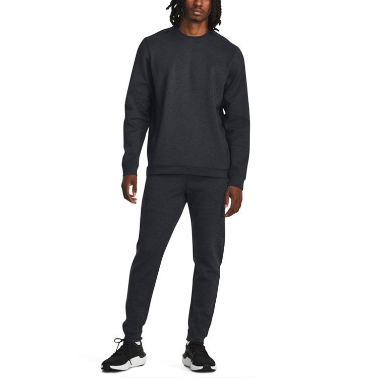 Under Armour Solid Color Simple Casual Crew Neck Long Sleeve Sweatshirt Men Sweatshirt Black 1379667-001