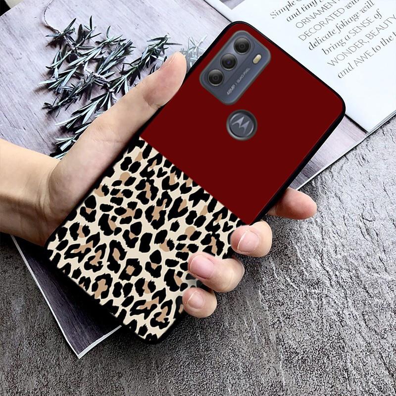 Leopard Phone Case For Motorola G Stylus 5G G Play G35 G45 G54 G24 G86 G04S E13 E14 E32 E32S