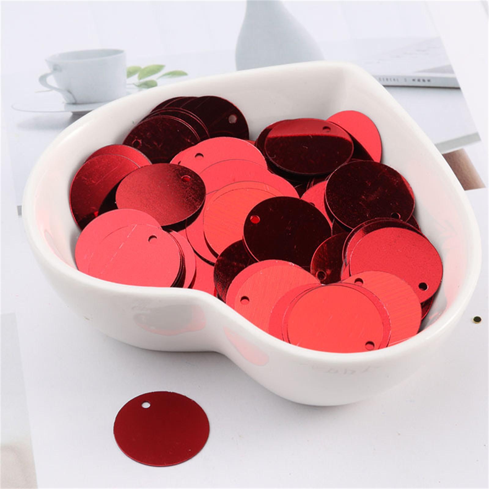 

10 гр(250шт)/Pack Candy Sequin 10mm PVC Loose Sequins Flat Artesanatos Findings Швейний Весільний Ремісничий Одяг DIY Аксесуар One Size червоний