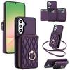 Crossbody Long Lanyard Zipper Card Holder Leather Cover for Samsung Galaxy S26 Ultra S25 S24 S23 S22 A06 A36 Stand Bag Cover