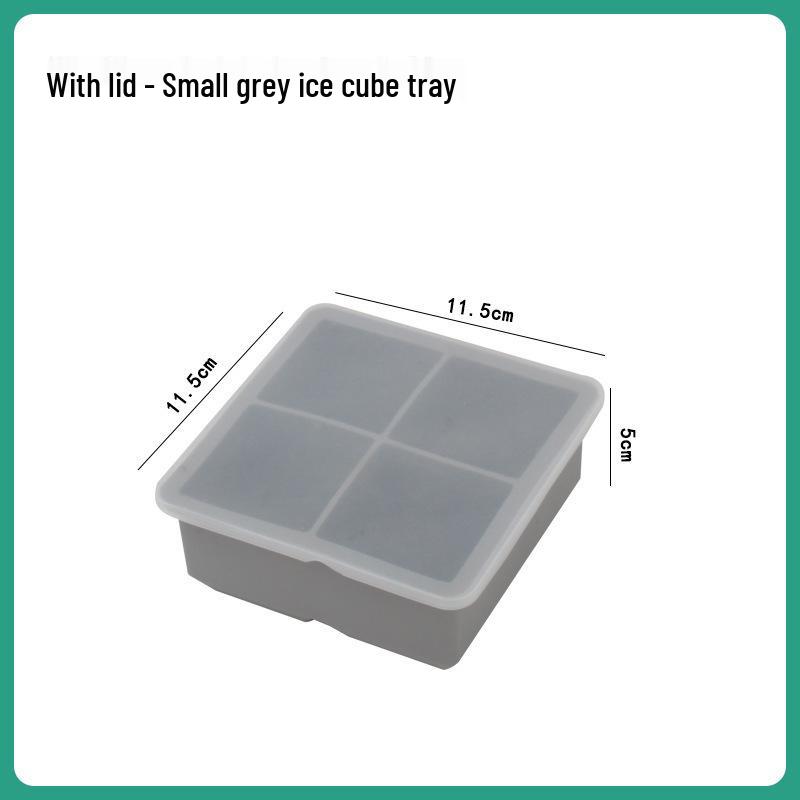 

Бесплатная доставка: Большой силиконовый поднос для льда пищевого класса с крышкой для домашнего использования 4 compartments