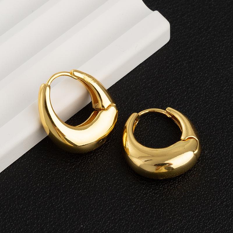 Minimalist Solid Circle Hoop Earrings For Women Versatile Stylish Daily Ear Jewelry