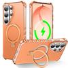 High Quality PC+TPU Magnetic 360°Rotating Ring Holder Case For Samsung Galaxy S26 S25 S24Ultra Plus For MagSafe Shockproof Cover