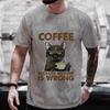 Men's Street Wear Cat Lover Funny Coffee Because Murder Print T-shirt Short Sleeve O-neck Streetwear Summer T Shirts Men