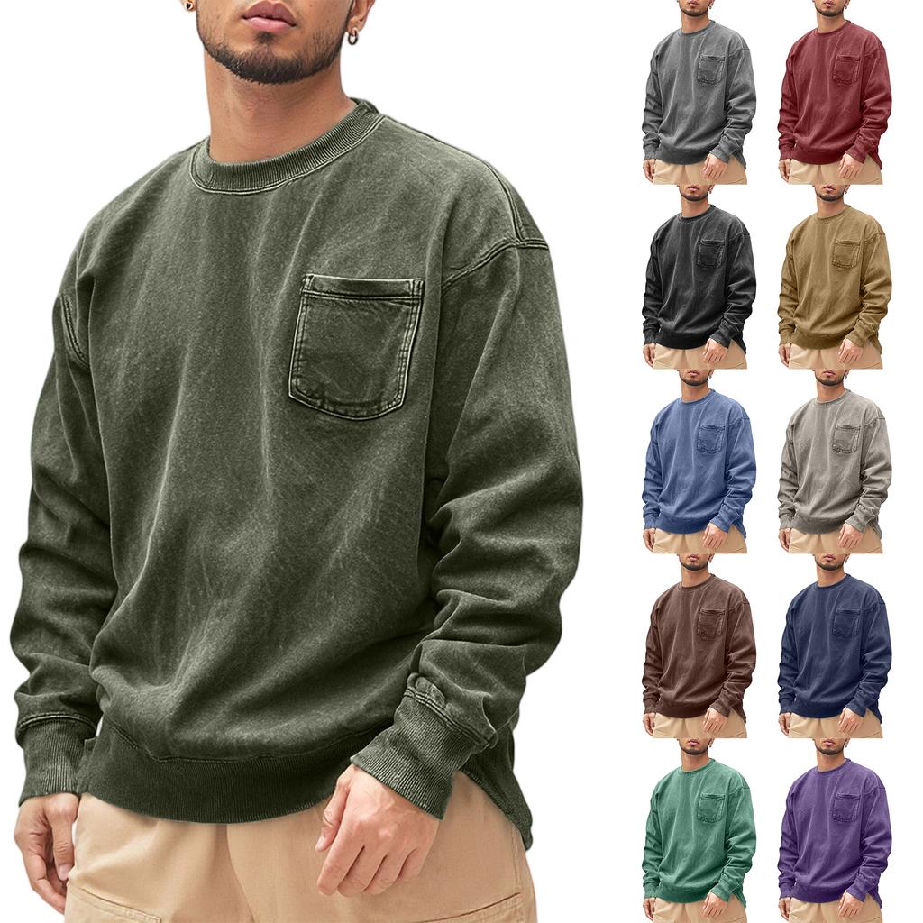 Men's  Trend  Loose  Round Neck  Hoodie  Long Sleeves  Leisure
