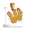 Titanium steel plated 18k gold accessories Christmas design elements series pendant on the new cute cartoon Internet celebrity jewelry