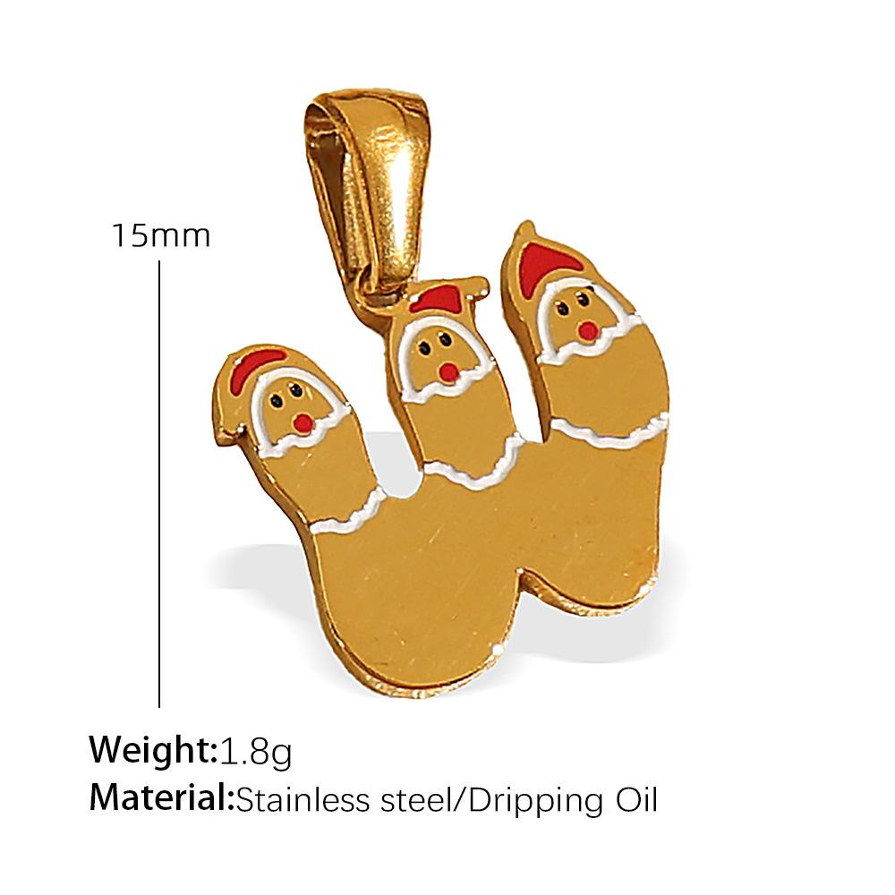 Titanium steel plated 18k gold accessories Christmas design elements series pendant on the new cute cartoon Internet celebrity jewelry
