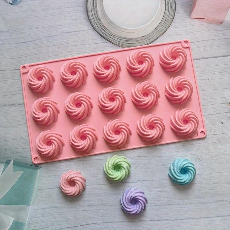 1pc 15 Holes Spiral Shape Silicone Cake Mold Mousse Dessert Baking Chocolate Donuts Bakeware Pastry Mould