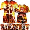 Hot Selling Anime Cartoon Characters Of Rengoku Kyoujuru Hot Blooded Hip-hop Cool Street Personality 3D Printed T-shirt