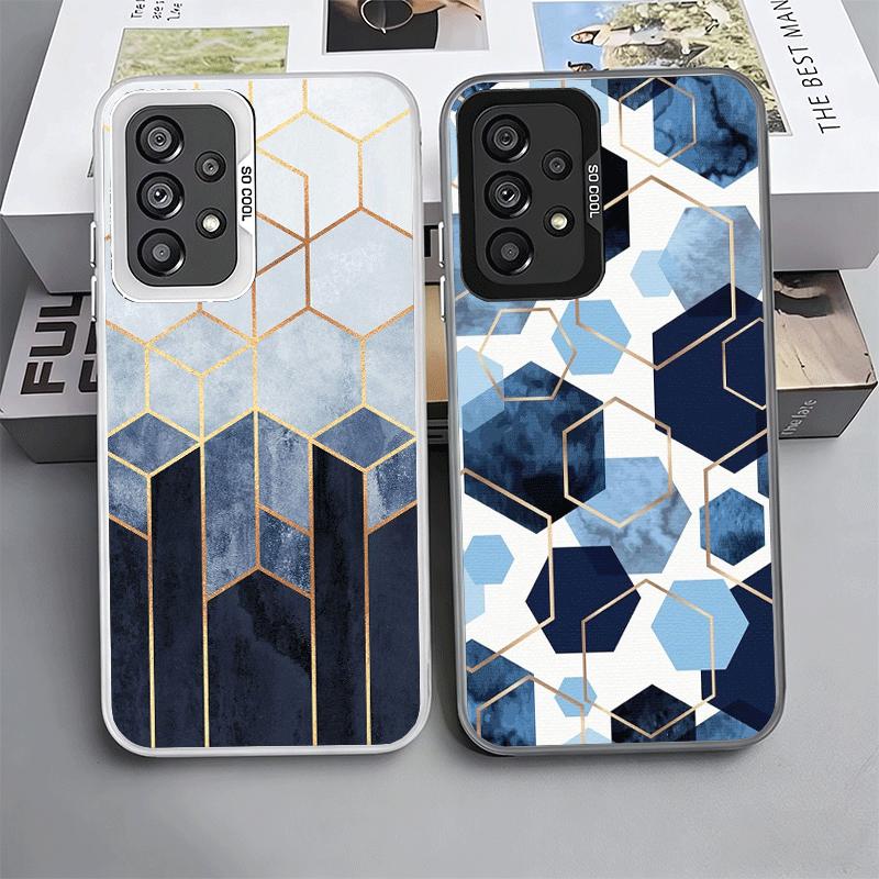 Geometric Marble Pattern Soft Phone Case for Samsung A17 A16 A15 A14 A13 A57 A56 A55 A54 A53 A37 A36 A35 A34 A33 A26 A25 A24 A23