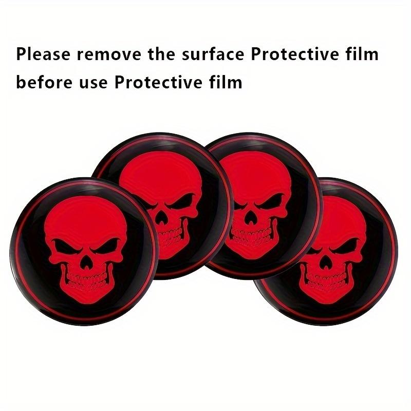 4pcs Skeleton Skull Car Wheel Center Hub Cap Car Wheel Hub 3D Emblem Stickers Cover 56mm