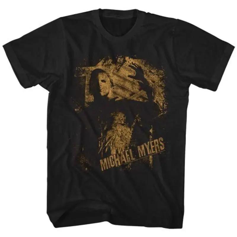 Halloween Vintage Myers Black Adult T Shirt S разноцветный