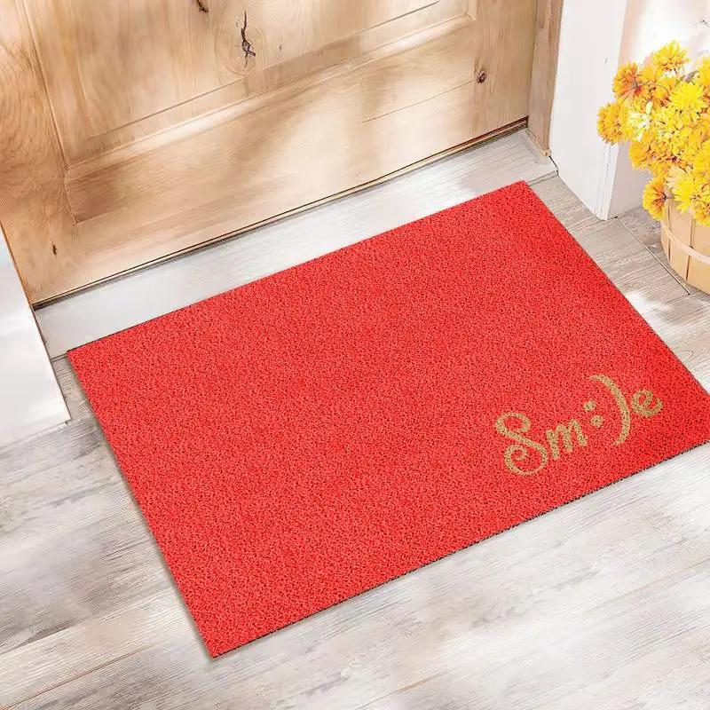 Door Floor Mat Pvc Silk Ring Foot Mat Door Mat Porch Change Insole Carpet Rubbing Dust Dust Non-slip Cute Smiley Face