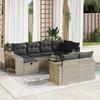 VidaXL Garden Lounge Set 11 Pcs with Light Grey Cushions Wicker 3326076
