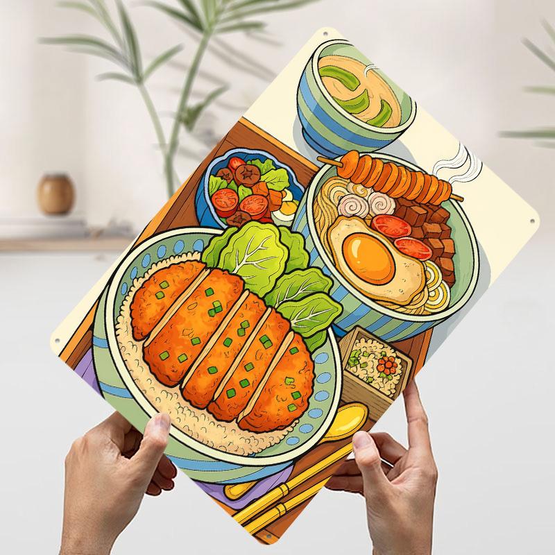 Japanese Food Still Life Printing Poster Customized Retro Wall Art Vintage Metal Signs for Room Home and Decoration Gaming House