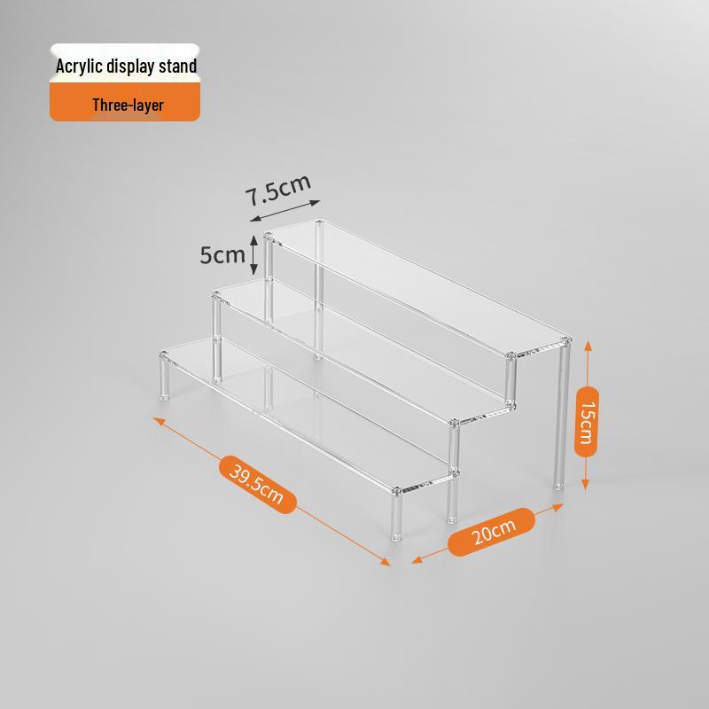 Acrylic Tiered Display Stand for Figurines and Blind Box Dolls - Transparent Home Organizer