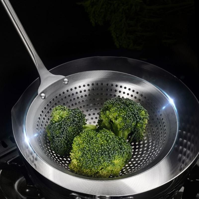 Schlitzlöffel für Kochbedürfnisse Edelstahl Schaumlöffel zum Abtropfen von Nudeln