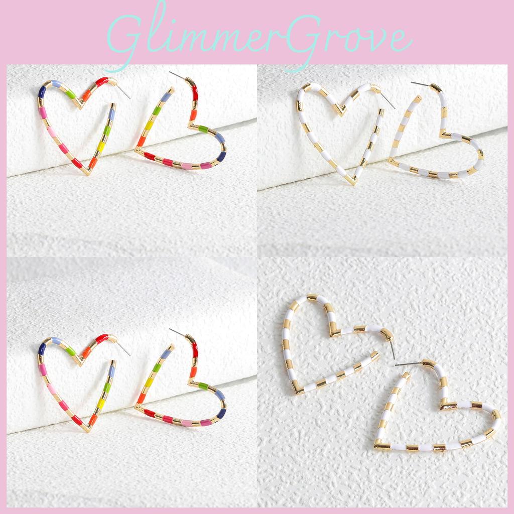 Trendy And European American Style Creative Heart Hoop Earrings Alloy Material